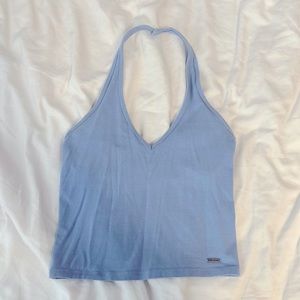 Hollister light blue halter crop top, size XS